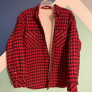 VTG I.C. Mist plaid flannel Sherpa lined jacket
